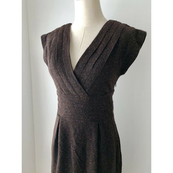 Banana Republic Brown Knit V Neck Dress Size 4 - Picture 1 of 11